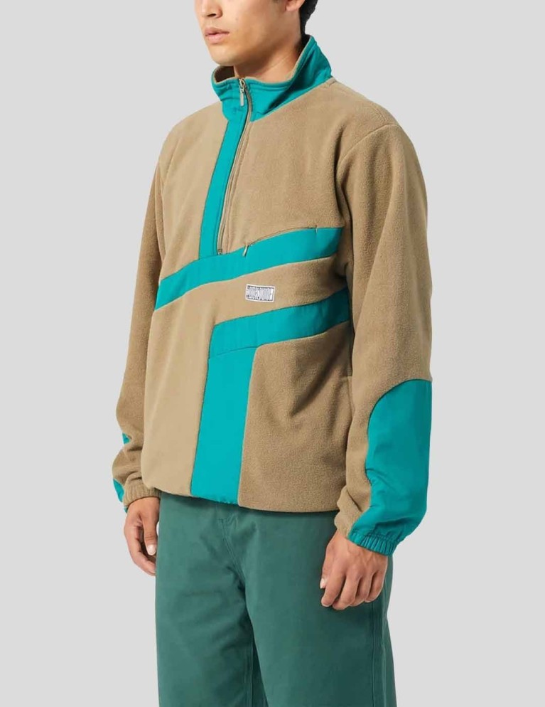 Chaqueta HUF range quarter zip polar fleece olive